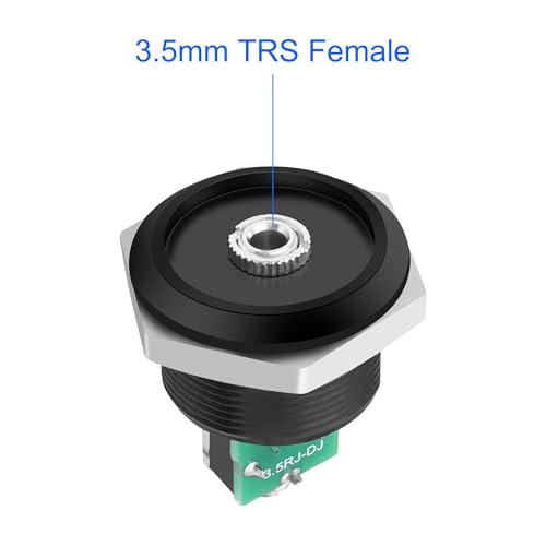 MEIRIYFA 1/8 inch 3.5mm TRS Female Stereo Jack Panel Mount Connector | 3.5mm TRS Pass Though Adapter Socket Bulkhead Extension for Audio Headphone Radio PCB