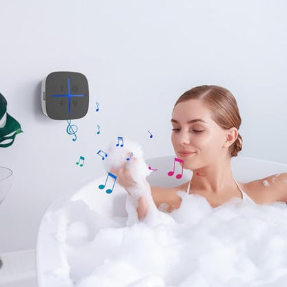 BT Shower Speaker, Wireless Bluetooth Speaker with IP65, 3D Sound, Built in Mic, Suction Cup, for Bathroom Swimming Pool Beach Travel Outdoor