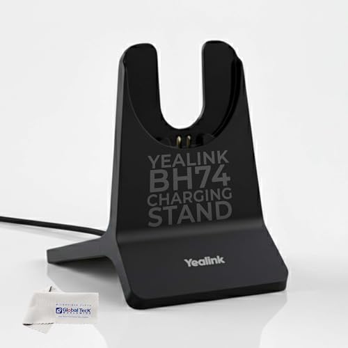 Yealink BH74 Charging Stand for BH74 & WH68 Hybrid Bluetooth Wireless Headsets – Fast Charger Dock with 1.2m USB-A Cable, Compact Design for Desk Organization, For Office & Hybrid Work with Cloth - style: Charging Stand Only