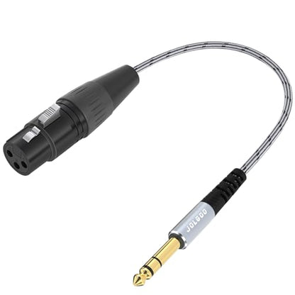JOLGOO XLR Female to 1/4 Inch 6.35mm TRS Adapter Cable, XLR to Quarter inch Patch Cable, 1 Feet, for Microphone,Mixer,Guitar,AMP,Speakers - size: 1 Feet, style: XLR Female to 1/4 TRS Male