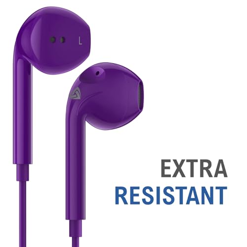 LUDOS Zenith Wired Earbuds in-Ear Headphones, 5 Year Warranty, Earphones - color: Purple, size: 3.5 mm