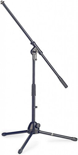 Stagg MIS-0804BK Low Profile 2-Section Microphone Stand with Folding Leg - size: 50 to 82 cm, style: Boom Stand