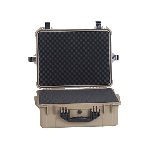 MEIJIA All Weather IP67 Waterproof Hard Camera Case,Hard Protective Case,Hard Case with Customizable Foam,Fit Use of Drones,Camera,Equipments,Pistols(Desert Tan,20.62 x16.85x8.11inches) - color: Desert Tan, size: 20.62 x16.85x8.11inches