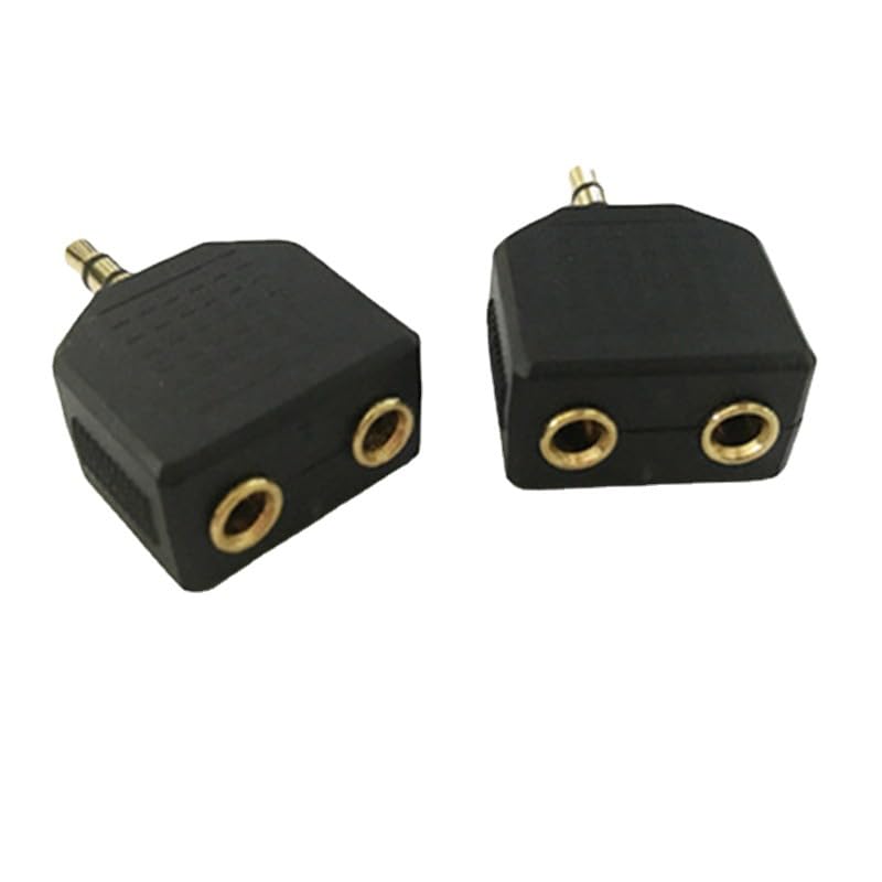 3.5mm Headphone Y Splitter, 1 Male to 2 Female Audio Jacks, Ideal for All Media Players & Audio Devices with 3.5 mm Port (2 Pack)