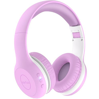 EarFun K2 Kids Bluetooth Headphones for School, Kids Headphones with Mic | Volume Limited, 40H Playtime, Built-in Mic, Stereo Sound, Foldable Over-Ear Headphone for Kids/Toddler/Travel/Tablet, Violet - color: Violet