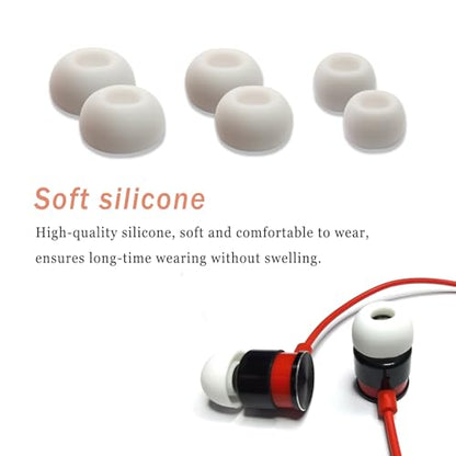 Silicone Earbuds tips Replacement Oval Universal Replacement Ear Tips for True Wireless Earbuds, 6 Pairs LMS White - color: White