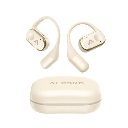 Joy Open-Ear Headphones, Wireless Bluetooth 5.4 Earbuds, Over-Ear Around-Ear Earhook, Sports Fit for Running & Workouts, ENC Clear Calls, HD Sound, App EQ, 40H Battery, IPX4 Sweatproof, Beige - color: Beige
