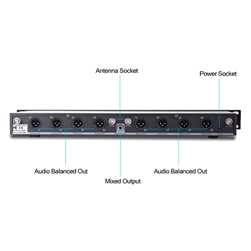 XTUGA 8 Channel Wireless Conference Microphone System,Gooseneck Mics(CM280) | UHF Fixed Frequency,Auto Scan,PLL Locked,Professional Conference Mics for Conferences Room/Lecture/Church/Public Speaking
