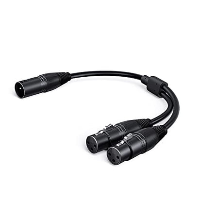 Balanced XLR Splitter Dual XLR Female to 1XLR 3Pin XLR Y-Split Patch Cable | 2XLR to 1XLR 3Pin Microphone Splitter for Studio Preamp,Equzalizer, speaker, Patch Bay, Studio Harmonizer, 1-feet - size: 1 Male XLR to 2 Female XLR, style: 2 Pack