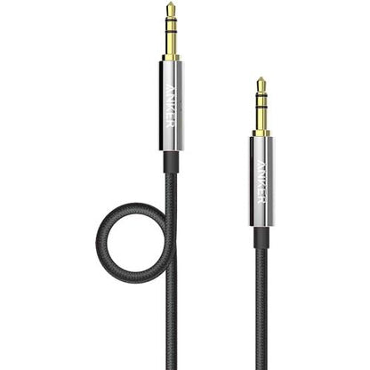 Anker Powerline 3.5mm Audio Cable 4ft, Premium Aux Cord with Gold-Plated Connectors, Tangle-Free Durable Stereo Cable for Car, Headphones, Speakers, and Home Audio - 2-Pack