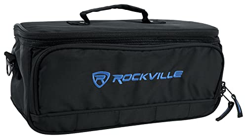 Rockville MB147 DJ Gear Mixer Gig Bag Case 14"x7"x6.5" + 13" Laptop Pocket | Dual Layer Foam Padding, Rugged Nylon, Rainproof, YKK Lockable Zippers, Shoulder Strap, Rubber Feet, Fits Controllers