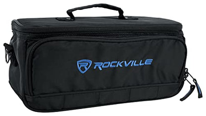 Rockville MB147 DJ Gear Mixer Gig Bag Case 14"x7"x6.5" + 13" Laptop Pocket | Dual Layer Foam Padding, Rugged Nylon, Rainproof, YKK Lockable Zippers, Shoulder Strap, Rubber Feet, Fits Controllers