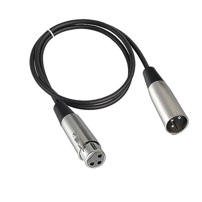 XLR Cables Male to Female 3 pin Cable Extension, XLR Cables Metal Pins Male to Female 3 Pin Cable with Speaker Systems, Stage 1M
