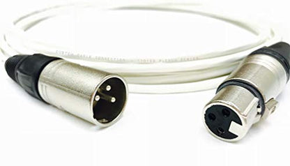 Custom Cable Connection 25 Foot Plenum XLR Male to Female Plenum Balanced Pro Audio Cable, White - color: White, size: 25 Foot