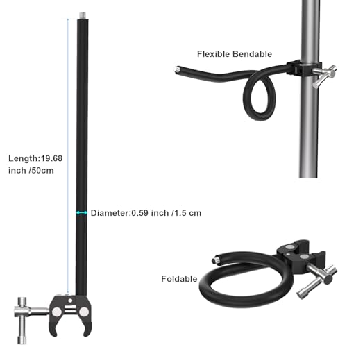 Mippko Gooseneck Microphone Stand,19.69" Flexible Adjustable Arm Super Crab Clamp Mic Clip 3/8"-16 to 5/8"-27 Adapter Mount,Compatible with Shure/Fifine / AT2020 / Pyle/Blue Snowball/Razer - style: Gooseneck Microphone Stand