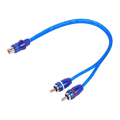 Skar Audio 1-Female to 2-Male RCA Y-Adapter (12-inches) Interconnect Cable - SKARRCA-1F2M - size: 1-Female to 2-Male Y-Adapter - 1 foot