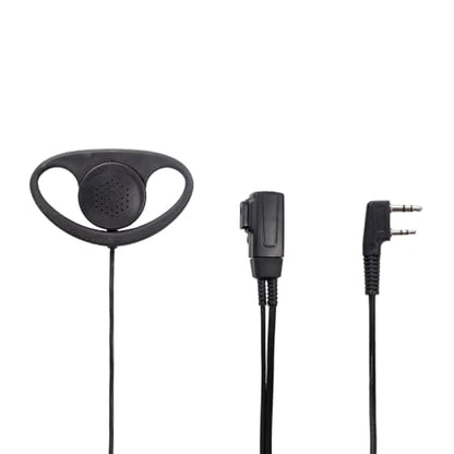 D-Shape Earpiece Headset with Mic PTT Walkie Talkie Two-Way Radio (20packs) | 2-Pin,Baofeng Kenwood UV-5R BF-888S BF-F8HP BF-F9 TK-3140 TK-3400 TK-3402