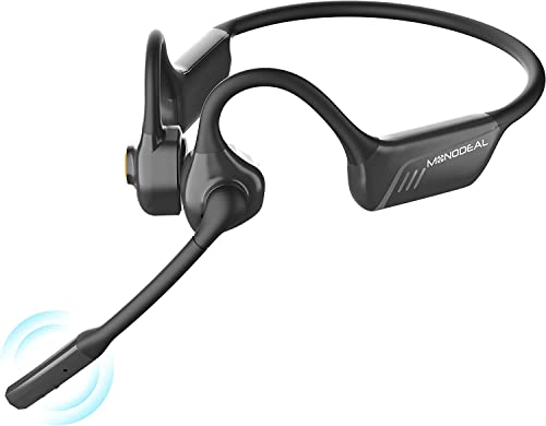 MONODEAL Bone Conduction Headphones with Mic,Open Ear Headphones Wireless Bluetooth 5.1/Mute Function/Multi-Point Capable,Air Conduction Headset with Noise Canceling Mic,for Driving Home Office | Bluetooth 5.1 Mute Function Multi-Point Capable Air Conduct