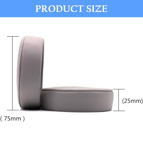 Adhiper Solo Pro Replacement Earpads for Beats Solo Pro Headphones (Grey) | Protein Leather Ear Pads,Noise Isolation Memory Foam Ear Cushion ,Durable ,Anti-Sweat,Soft and Comfortable - color: GRAY
