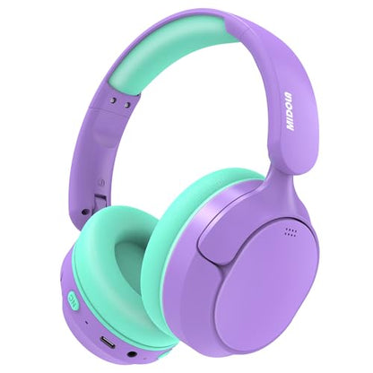 MIDOLA Kids Bluetooth Headphones Wireless,ANC,68H,Safe Volume Limit 85/94dB | Active Noise Cancelling,Adjustable Headband Foldable Over-Ear for Toddler Girls Boys Tablet/iPad,HD Stereo,Built Mic,Purple - color: Purple