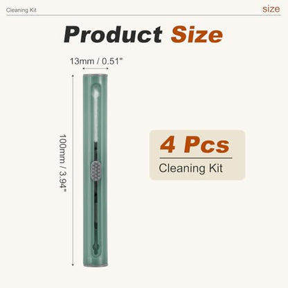 4PCS Earphone Cleaner Kit - Ultra Portable Multi-Function Cleaner Kit Soft Brush for Bluetooth Earphones Case Cleaning Tools, Green - color: Green
