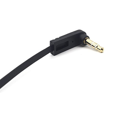 3.5mm Stereo Audio Flat Cable, 15cm, 2 Pack, 90 Degree Angle Male, 1/8" TRS Jack Plug Headphone Headset AUX Cord - color: Single Angle