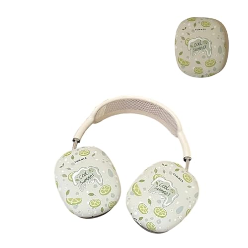 Case Compatible with AirPods Max Headphones, Cute Anime Fruit Soft TPU Anti-Scratch Protective Ear Cup Covers Headphone Cases for Woman Kids Girls - color: Lemon