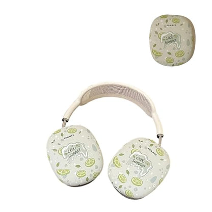 Case Compatible with AirPods Max Headphones, Cute Anime Fruit Soft TPU Anti-Scratch Protective Ear Cup Covers Headphone Cases for Woman Kids Girls - color: Lemon