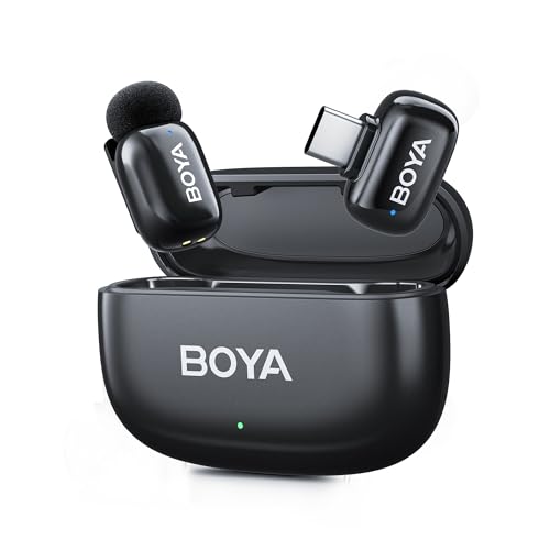 BOYA Mini 2 Wireless Lavalier Microphone for iPhone15/16/17 & Android, Ultra Mini Mic with Noise Reduction, Lapel Microphone for Vlogging TikTok YouTube Content Creators - style: Mini 2(USB-C 1*RX)