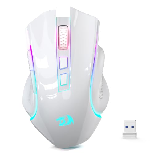 Redragon M602 Griffin Wireless RGB Gaming Mouse Tri-Mode 8000DPI - White - color: White