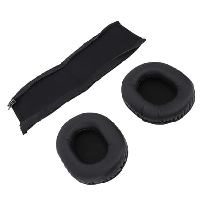Ejoyous Earpad Headband Protector Set Replacement Ear Pads Headband Cushion Pad Cover Memory Foam Protein Leather with Zipper Closure for M50X M40X M30X M20X Headphone