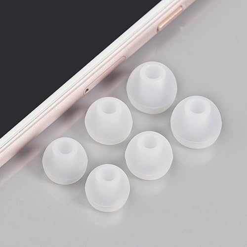 18Pcs Silicone Buds Ear Tips S/M/L Sizes Earbuds Soft Rubber Flexible Eartips Buds Wing Tips Fit in Case Buds, Black