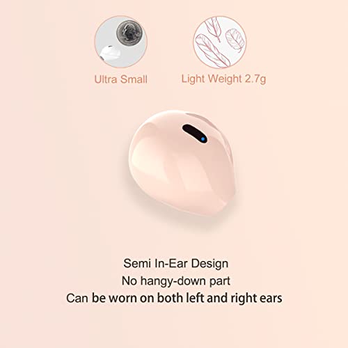 Invisible Mini Wireless Bluetooth Single Earbuds, Small Semi in-Ear Earbuds for Work & Daily Use, Touch Control, Lightweight for Music & Audiobooks - color: Single-Nude