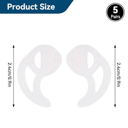 5pairs Silicone Fin Earmold Replacement Earbud Tips, Silicone Fin Ear Mold for Two Way Radio Earpiece Replacement Earmold Earbud Tips Earphone Accessories Eartips Adapters for in Ear Earphones(S)