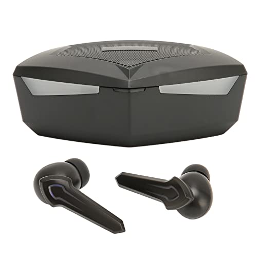 Keenso Low Latency Gaming Earbuds with Mic Wireless Headphones, Rich Bass, 5.2 Technology for Gaming Enthusiasts, ABS Material (Black) - color: Black