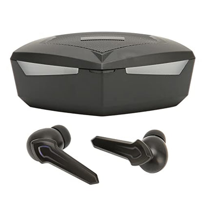 Keenso Low Latency Gaming Earbuds with Mic Wireless Headphones, Rich Bass, 5.2 Technology for Gaming Enthusiasts, ABS Material (Black) - color: Black