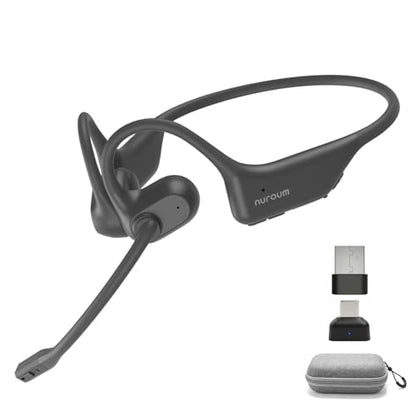NUROUM OpenEar Pro 2 Bluetooth Headphones with Mic, Dongle and Bag | ENC Noise Cancelling Mic, HiFi 4 DSP, Multi-Point Connections, Soft Silicone, Long Battery Life, One Button Mute