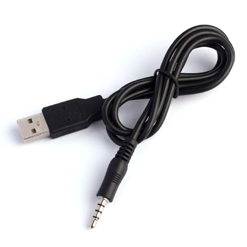3.5mm Aux to USB Adapter Cable – 3ft USB 2.0 Male to 3.5mm Audio Jack Cord for Charging and Syncing – Compatible with MP3 Players, Headphones, and Most Car Charger Models (Not All) – Black