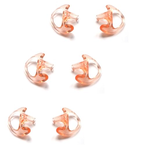 HYS Soft Silicone Ear Buds Earmolds Replacement Acoustic Tube Ear tip | 3 pairs of medium, medical-grade silicone earmolds. Hypoallergenic, secure fit for left or right acoustic tube earpieces.