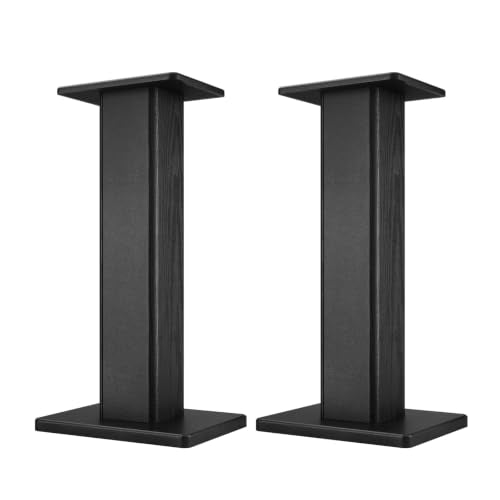 Universal Floor Black Speaker Stands, 22.64 Inch Surround Sound Stands Supports 150LB, Non-Slip Pads & Cable Ties, for Bookshelf Speaker,Satellite Speakers,Studio Monitors, Easy Installation