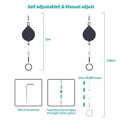 Portable Cable Degree Rotation Pulley System Heavy Duty Silent Pulley Retractable Design Suitable for Gaming Family Room