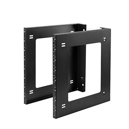 RIVECO 8U Desktop & Wall Mount Rack Assembly Free Seperated 2 Pieces Firm Constructed, No Assembly Required, Simple Toolless Racks for Networking Equipment & AV HiFi Gaming Electronics (8U) - size: 8U