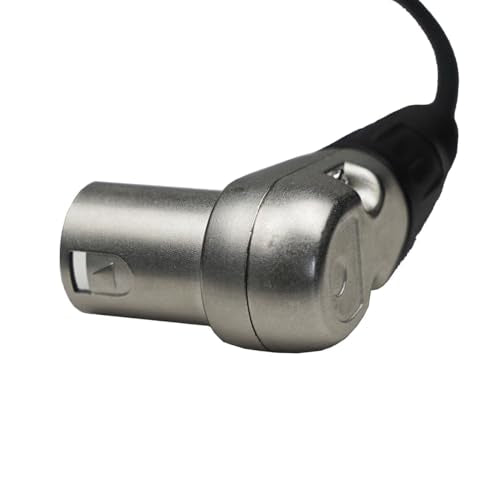 XLR Cable, 1.3 FT Male to Female - Balanced Double Right Angle XLR Plug Jack for Audio Interface, Mixer, Speaker, PA, Camera