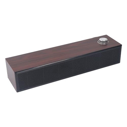 ANGGREK Desktop Computer Soundbar, Computer Speakers HiFi Stereo AUX in Wired Plug and Play Volume Control Wooden Low Noise for Laptop