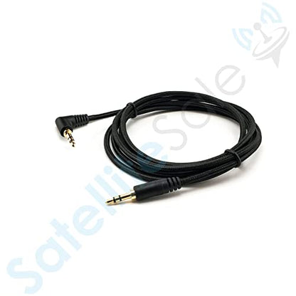 SatelliteSale Auxiliary 3.5mm Right Angle Audio Jack Male to Male Digital Stereo Aux Cable Universal Wire Black Nylon Cord 15 feet - size: 15 Feet