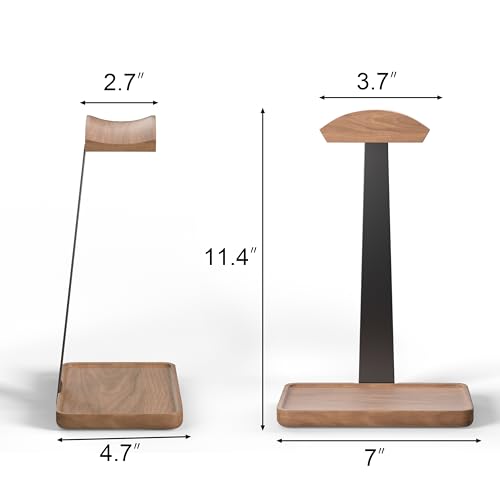 Wooden Headphone Stand, Wood Headset Stand for Desk