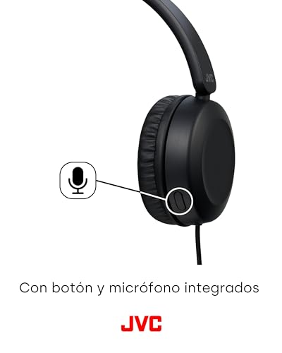 Foldable Lightweight HA-S31M On-Ear Headphones with Built-in Remote, Microphone and Call Handling, Black