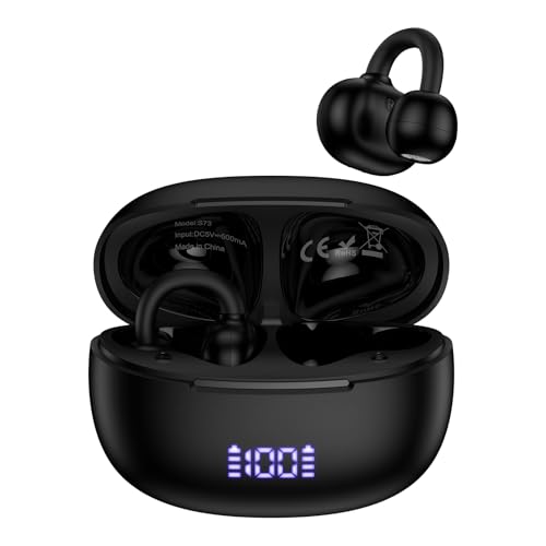 Clip On Pixel Earbuds Wireless Open Ear Headphones for Google Pixel 10a,10 | Pro XL/Fold,10Pro,10,9a,9 Pro XL/Fold,9Pro,9,8a,8Pro,8,7a,7Pro,7,6,5a,5,4a,4XL,Sports Open Ear Buds Clip on Wireless Earbuds - color: Pure Black