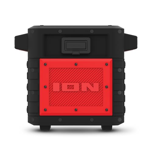 ION Tailgater Classic Portable Bluetooth Outdoor Speaker, Red | Water Resistant, Rechargeable Battery, Radio, USB Charging, Stereo Linking, App Control, for Parties and Outdoor Events - style: Tailgater Classic - Red