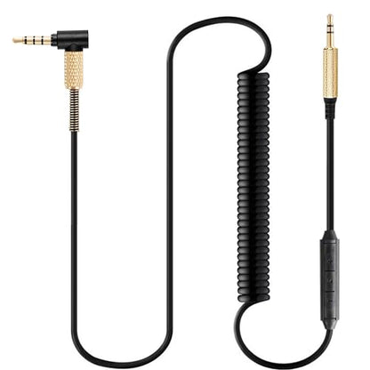 FAAEAL QC45 Coiled Audio Cable Replacement for Bose QC35 QC25 NC700 JBL E45BT E55BT E65BTNC 750NC Headphones, 2.5mm to 3.5mm(1/8”) in-line Mic Control Extension Aux Cord(4.2ft-8ft) - size: 4.2ft-8ft w/mic